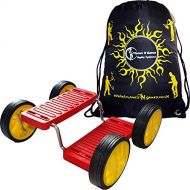Flames N Games Balance Circus Toys Pedal Go (aka Step Fun) - Red + Flames N Games Travel Bag.