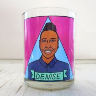 FlamingIdols Denise from Master of None Glass Votive Candle  LGBTQ Altar Candle