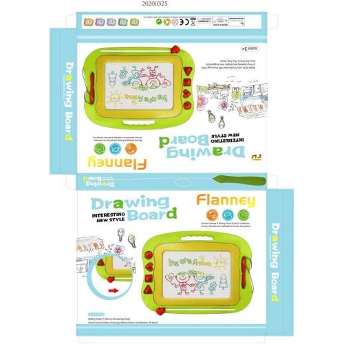  [아마존베스트]Flanney Large Magnetic Doodle Pad Drawing Board for Kids Toddlers Erasable Magnet Sketch Drawing Pad Educational Learning Toy with 4 Stamps Boys Girls Age of 3 4 5 6