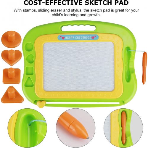  [아마존베스트]Flanney Large Magnetic Doodle Pad Drawing Board for Kids Toddlers Erasable Magnet Sketch Drawing Pad Educational Learning Toy with 4 Stamps Boys Girls Age of 3 4 5 6