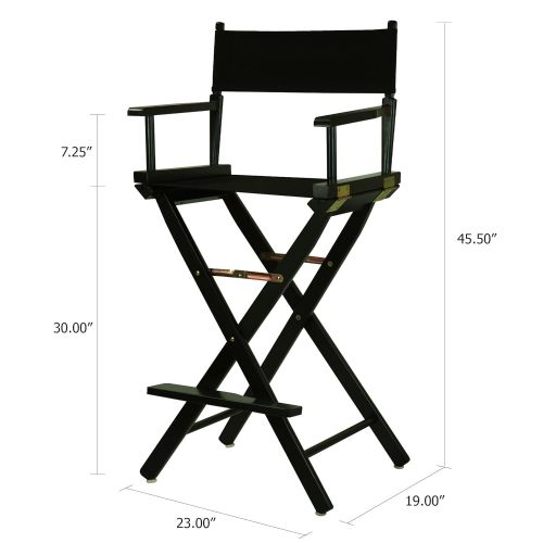  Flash 30 Directors Chair Black Frame - Black Canvas
