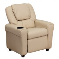 Flash Furniture Kids Vinyl Recliner with Cupholder and Headrest, Multiple Colors