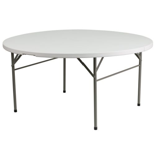  Flash Furniture 60 Round Bi-Fold Granite White Plastic Folding Table