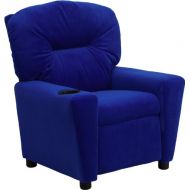 Flash Furniture Contemporary Blue Microfiber Kids Recliner with Cup Holder
