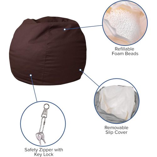  [아마존베스트]Flash Furniture Small Solid Brown Kids Bean Bag Chair