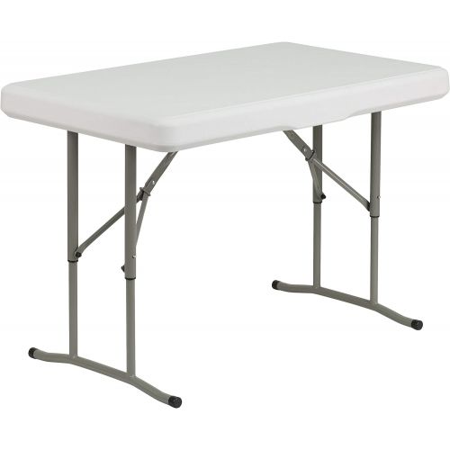  Flash Furniture 3 Piece Portable Plastic Folding Bench and Table Set