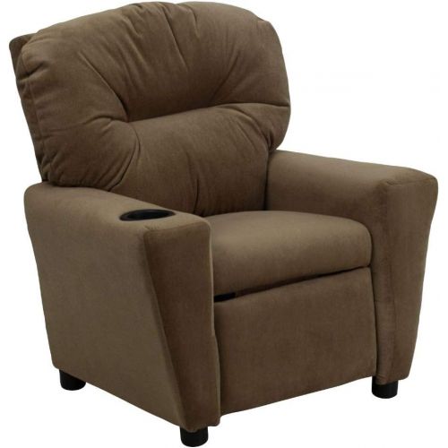  Flash Furniture Contemporary Black Leather Kids Recliner with Cup Holder