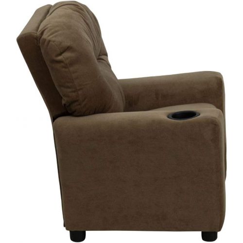  Flash Furniture Contemporary Black Leather Kids Recliner with Cup Holder