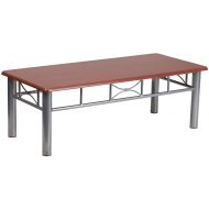 Flash Furniture Mahogany Laminate Coffee Table with Silver Steel Frame