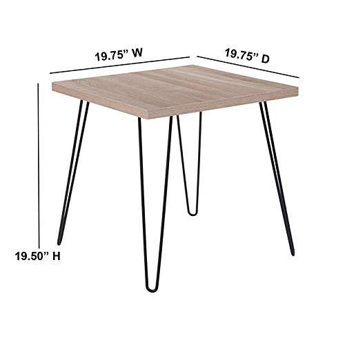  Flash Furniture Union Square Collection Sonoma Oak Wood Grain Finish Coffee Table with Black Metal Legs