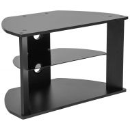 Flash Furniture Northfield Black Finish TV Stand with Glass Shelves