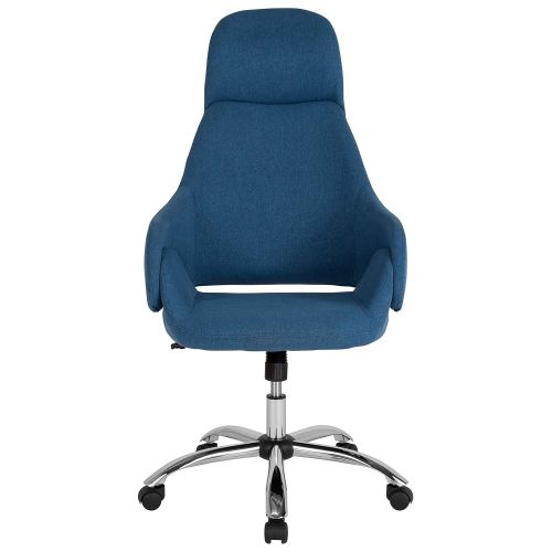  Flash Furniture Marbella Home and Office Upholstered High Back Chair in Blue Fabric