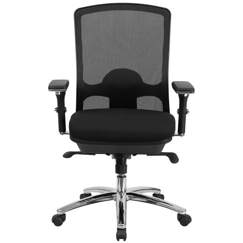  Flash Furniture HERCULES Series 24/7 Intensive Use Big & Tall 350 lb. Rated Black Mesh Multifunction Swivel Chair with Synchro-Tilt