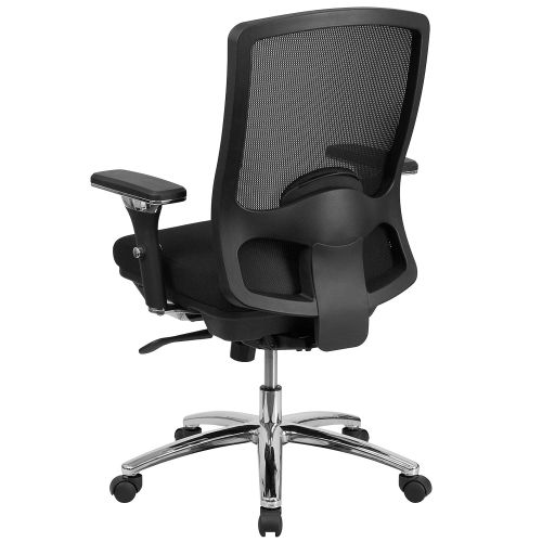  Flash Furniture HERCULES Series 24/7 Intensive Use Big & Tall 350 lb. Rated Black Mesh Multifunction Swivel Chair with Synchro-Tilt