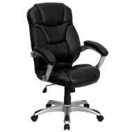 Flash Furniture Black Leather High Back Office Chair w Nylon Arms