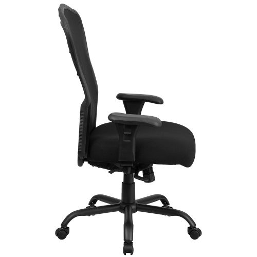  Flash Furniture HERCULES Series 24/7 Intensive Use Big & Tall 400 lb. Rated Black Mesh Multifunction Synchro-Tilt Ergonomic Office Chair, BIFMA Certified