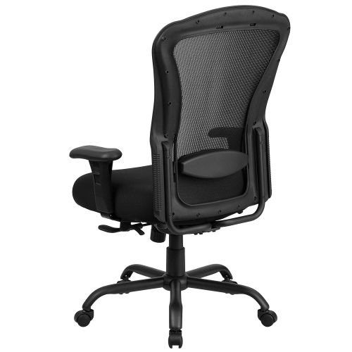  Flash Furniture HERCULES Series 24/7 Intensive Use Big & Tall 400 lb. Rated Black Mesh Multifunction Synchro-Tilt Ergonomic Office Chair, BIFMA Certified