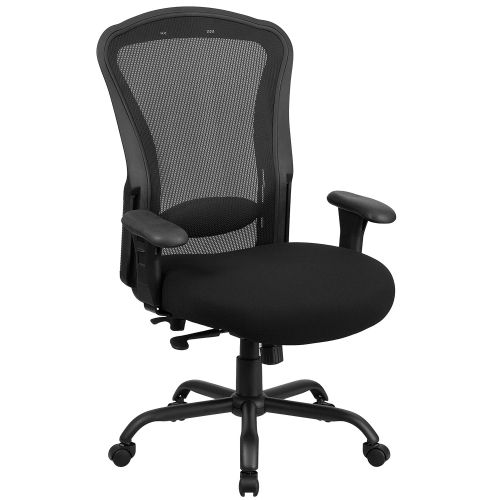  Flash Furniture HERCULES Series 24/7 Intensive Use Big & Tall 400 lb. Rated Black Mesh Multifunction Synchro-Tilt Ergonomic Office Chair, BIFMA Certified