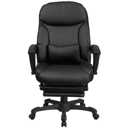  Flash Furniture High Back Black Leather Executive Reclining Swivel Chair with Comfort Coil Seat Springs and Arms