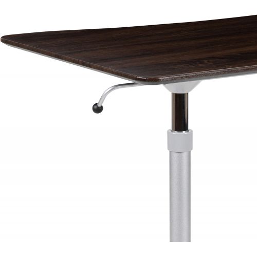  Flash Furniture Sit Down, Stand Up Dark Wood Grain Computer Ergonomic Desk with 37.375W Top (Adjustable Range 29 40.75)