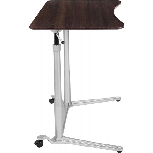  Flash Furniture Sit Down, Stand Up Dark Wood Grain Computer Ergonomic Desk with 37.375W Top (Adjustable Range 29 40.75)