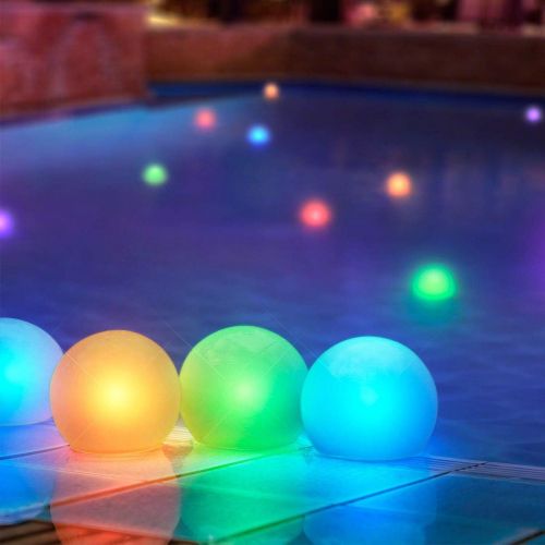  FlashingBlinkyLights Floating Lights for Pool (Set of 12) 3” Round Light Up Pool Glow Balls Color Changing Pool Decorations LED Lighted Balls for Pool