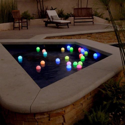  FlashingBlinkyLights Floating Lights for Pool (Set of 12) 3” Round Light Up Pool Glow Balls Color Changing Pool Decorations LED Lighted Balls for Pool