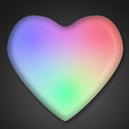  FlashingBlinkyLights Aurora Color Changing LED Heart Light Up Body Lights Pins (25-Pack)