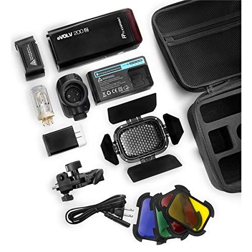  Flashpoint eVOLV 200 R2 TTL Pocket Flash with Barndoor Kit