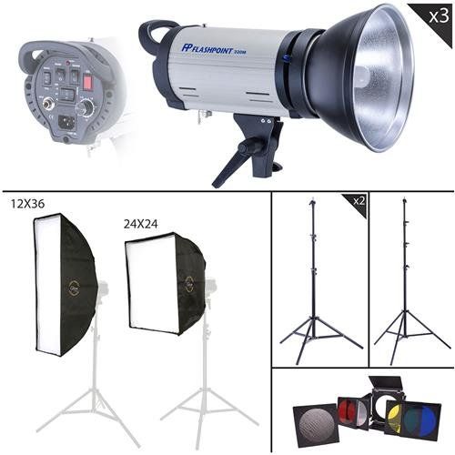  Flashpoint Classic Softbox Tri-Light 320M 3 MonoLight Kit