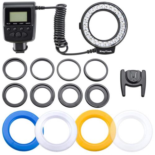  Flashpoint Macro LED Ring Flash VL-48 Bundle with Adapters for 49, 52, 55, 58, 62, 67, 72, and 77mm Diameter Lenses.