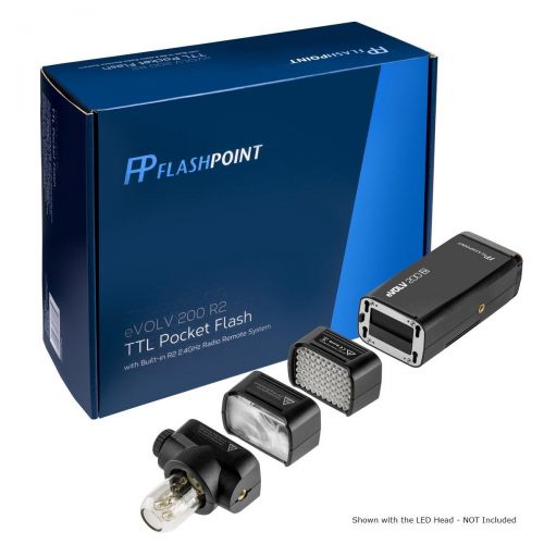  Flashpoint eVOLV 200 TTL Pocket Flash with Barndoor Kit Built-in R2 2.4GHz Radio Remote System (Godox AD200)
