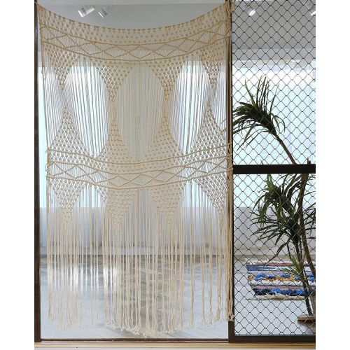  Flber Macrame Curtain Macrame Wall Hanging Macrame Handwoven Boho Wedding Backdrop Kitchen Curtains,52 Wx56 H
