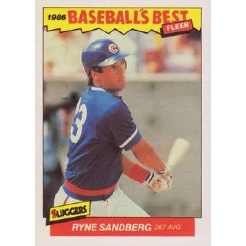  1986 Fleer Baseballs Best Sluggers vs. Pitchers #32 Ryne Sandberg Chicago Cubs Official MLB Baseball Trading Card in Raw (EX-MT or Better) Condition