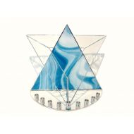 FleetingStillness Menorah Stained Glass Judaica Hanukkah Candle Holder