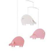 Flensted Mobiles Piggy Pink/Light Blue Hanging Nursery Mobile - 18 Inches Cardboard