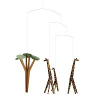 Flensted Mobiles Giraffes On The Savannah Hanging Nursery Mobile - 24 Inches - Handmade in Denmark by Flensted