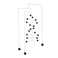 Flensted Mobiles Counterpoint Large in Black Hanging Mobile - 44 Inches - Beech Wood and Steel - Handmade in Denmark by Flensted