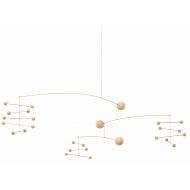 Flensted Mobiles Symphony in 3 Movements Hanging Mobile - 33 Inches - Beech Wood and Steel - Handmade in Denmark by Flensted