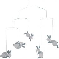 Flensted Mobiles Circular Bunnies Hanging Nursery Mobile - 21 Inches Cardboard