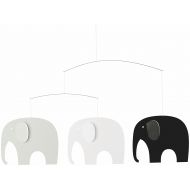 Flensted Mobiles Elephant Party Black Hanging Nursery Mobile - 25 Inches Plastic - Handmade in Denmark by Flensted