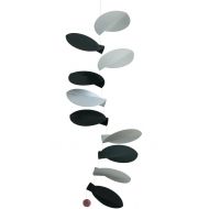 Flensted Mobiles Turning Leaves White/Black Hanging Mobile - 32 Inches Cardboard