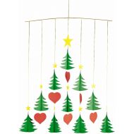 Flensted Mobiles Christmas Tree 10 Hanging Mobile - 20 Inches Cardboard