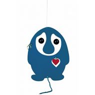 Flensted Mobiles Puffin Troll Blue/Red Heart Hanging Mobile - 7 Inches Plastic