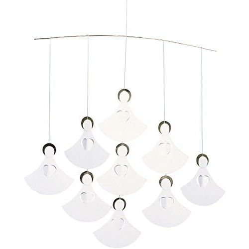  Flensted Mobiles Angel Chorus (9 Angels) Hanging Mobile - 14 Inches - Handmade in Denmark by Flensted