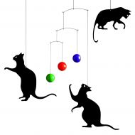 Flensted Mobiles Feline Fun Hanging Mobile - 22 Inches Plastic