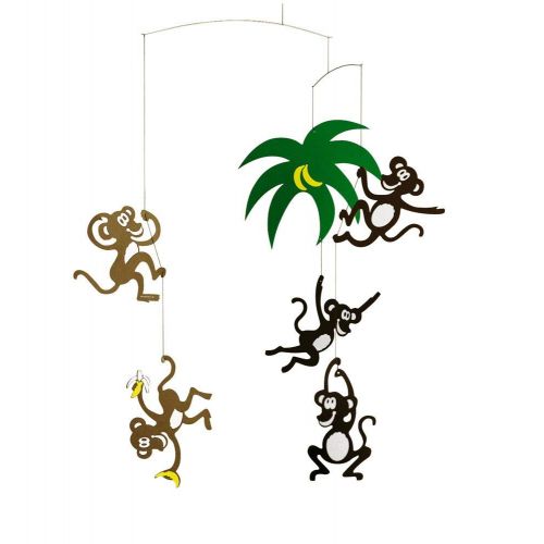  Flensted Mobiles Monkey Tree Hanging Nursery Mobile - 23 Inches Plastic - Handmade in Denmark by Flensted