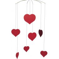Flensted Mobiles Happy Hearts (Valentine) Hanging Mobile - 16 Inches Plastic - Handmade in Denmark by Flensted