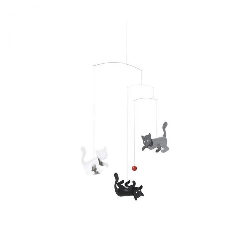  Flensted Mobiles Kittycats Hanging Nursery Mobile - 20 Inches Plastic - Handmade in Denmark by Flensted