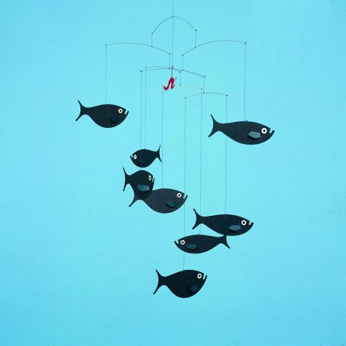  Flensted Mobiles Shoal Of Fish Hanging Mobile - 24 Inches Cardboard